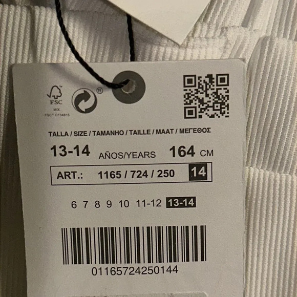 ZARA Kids | White | BUTTONED CULOTTES - Picture 6 of 6